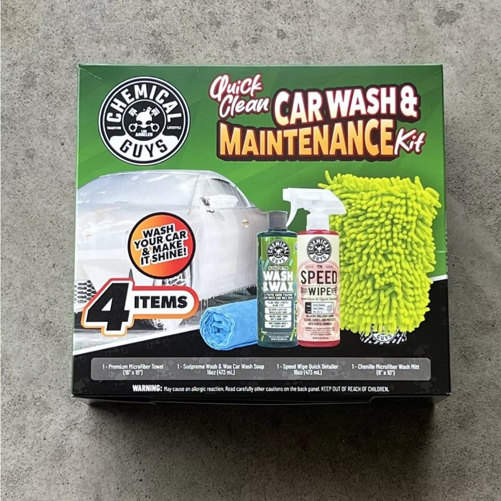 Green and Blue Car Care Essentials Kit